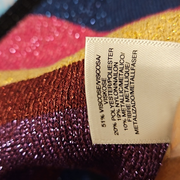 Rachel Roy Metallic Strappy Back Sweater sz L - Picture 9 of 10